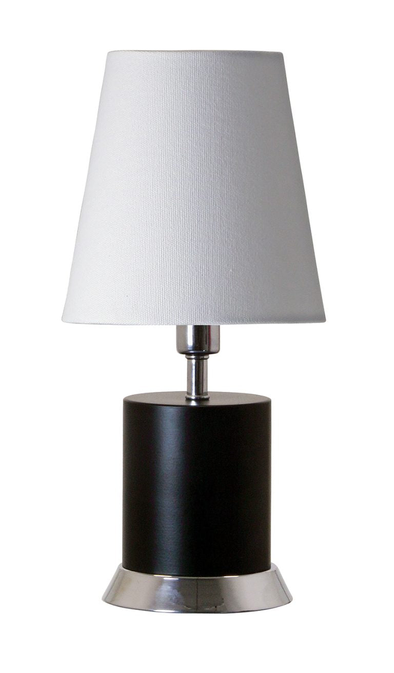 12-inch Geo Matte Black Chrome Mini Accent Table Lamp