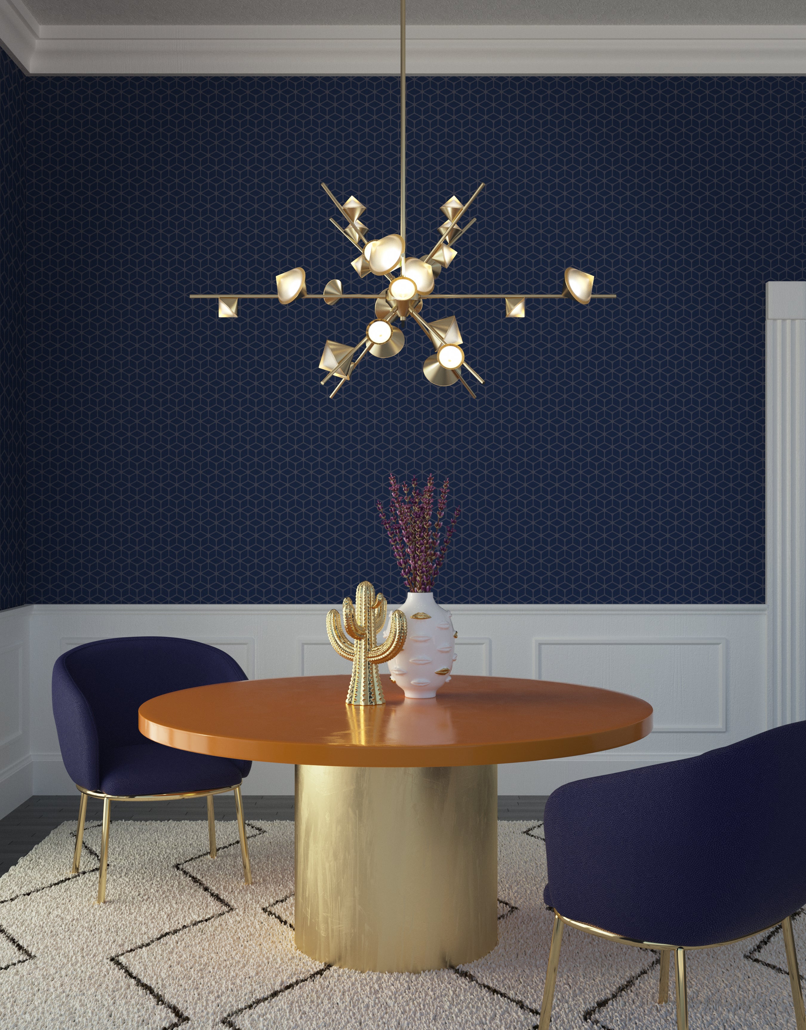 Geode 48-in Steel Chandelier