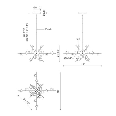 Geode 48-in Steel Chandelier