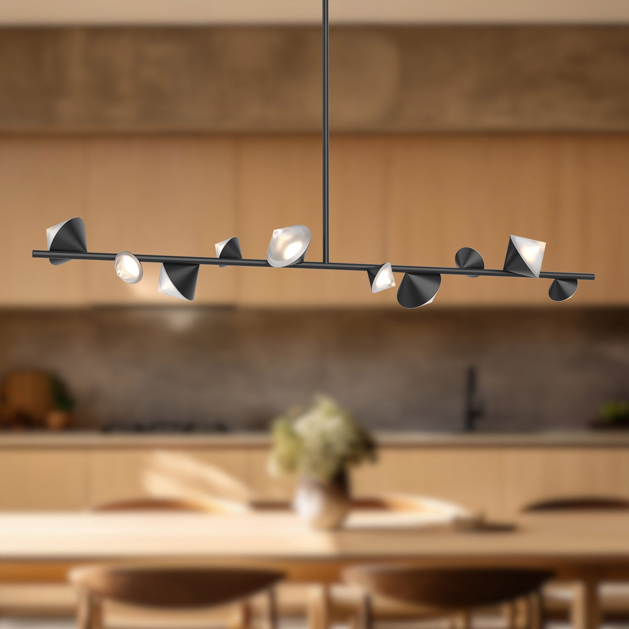 Geode 51-in Steel Linear Pendant