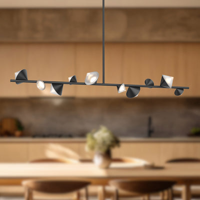 Geode 51-in Steel Linear Pendant