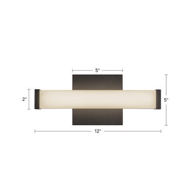 Geri 12-in Aluminum Steel Acrylic Wall Sconce