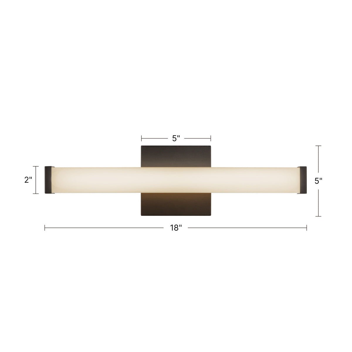 Geri 18-in Aluminum Steel Acrylic Wall Sconce