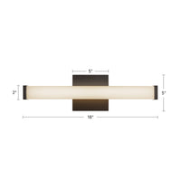 Geri 18-in Aluminum Steel Acrylic Wall Sconce