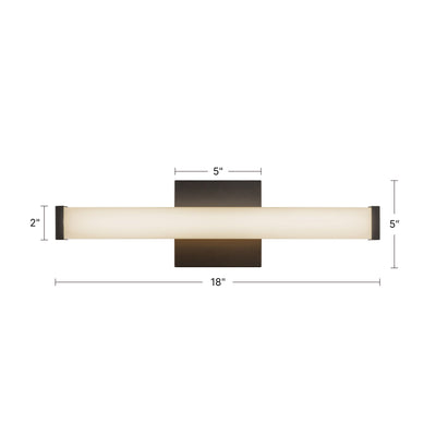 Geri 18-in Aluminum Steel Acrylic Wall Sconce