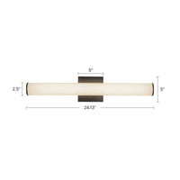 Geri 24-in Aluminum Steel Acrylic Wall Sconce