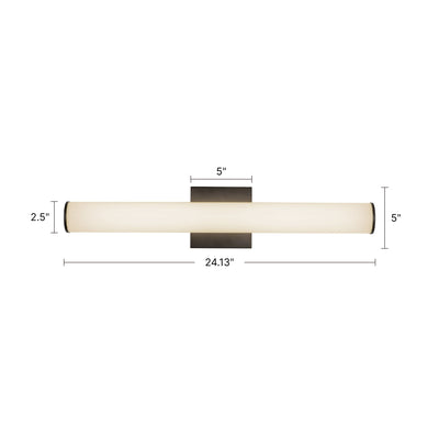 Geri 24-in Aluminum Steel Acrylic Wall Sconce