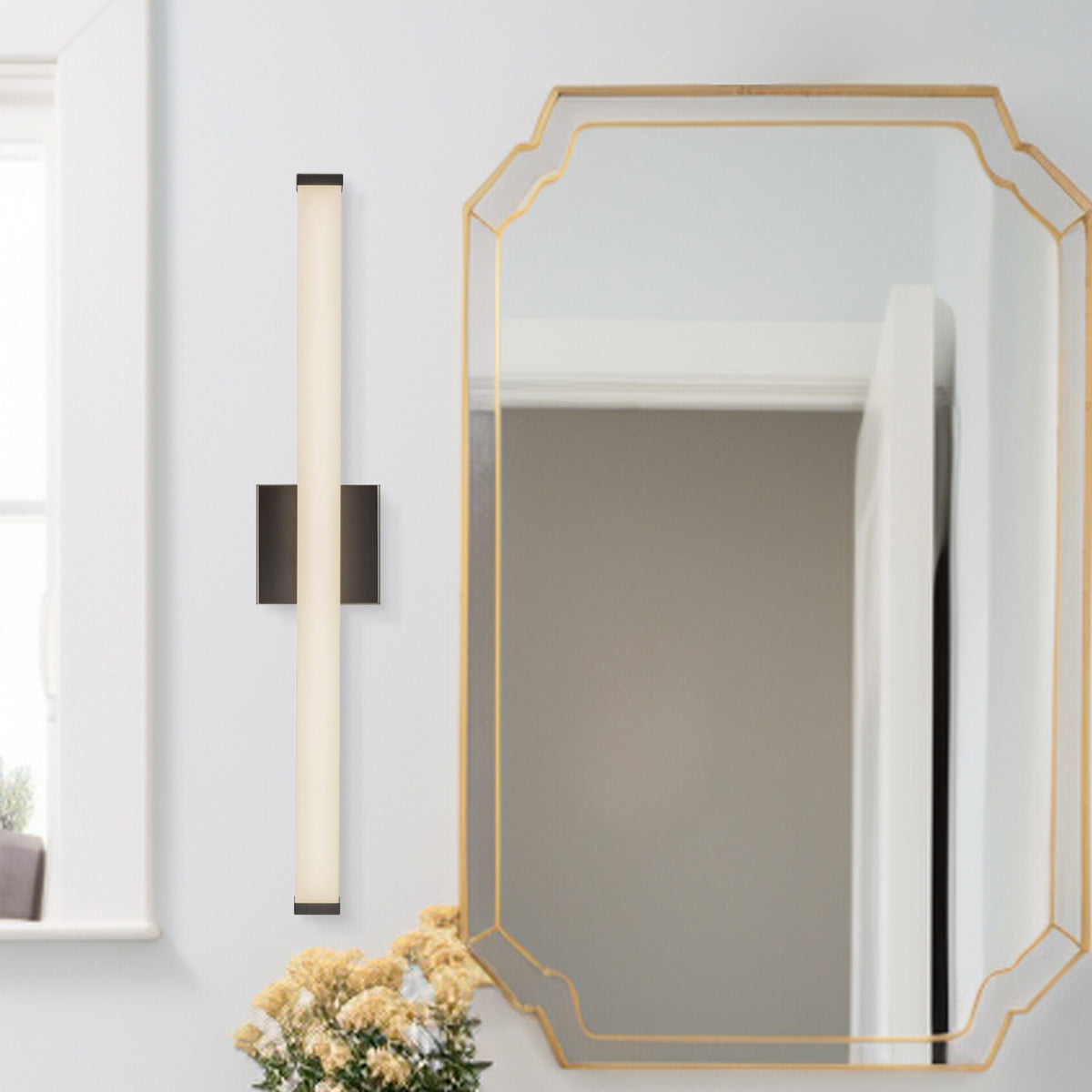 Geri 30-in Aluminum Steel Acrylic Wall Sconce