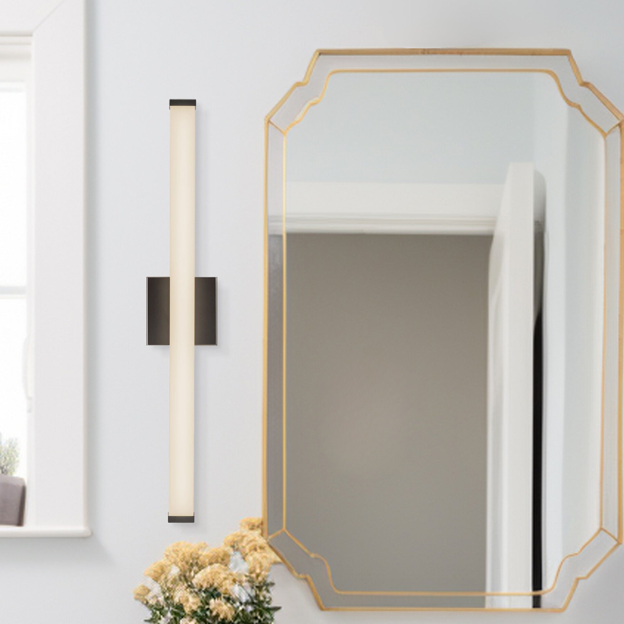 Geri 30-in Aluminum Steel Acrylic Wall Sconce