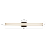 Geri 36-in Aluminum Steel Acrylic Wall Sconce