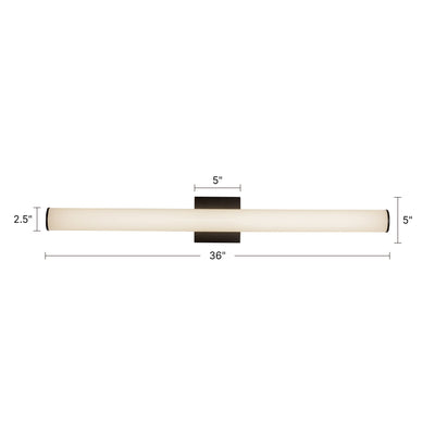 Geri 36-in Aluminum Steel Acrylic Wall Sconce