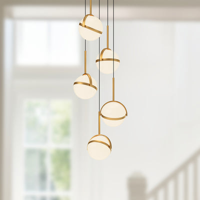 Globo 5 Head Steel Multi Pendant
