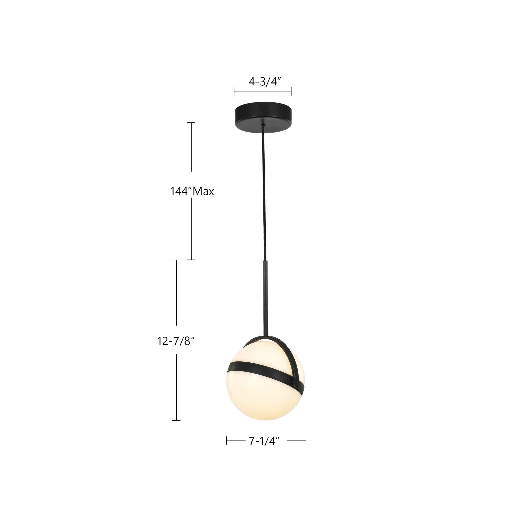 Globo 7-in Steel Pendant