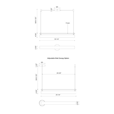 Gramercy 30-in Aluminum Linear Pendant