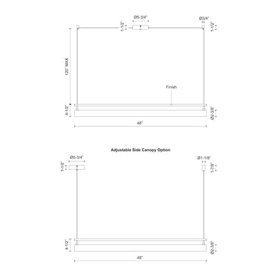 Gramercy 48-in Aluminum Linear Pendant