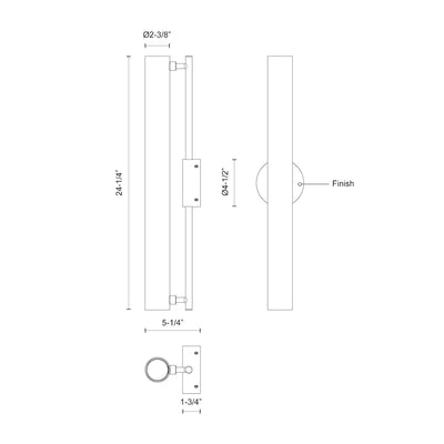 Gramercy 24-in Aluminum Wall Sconce