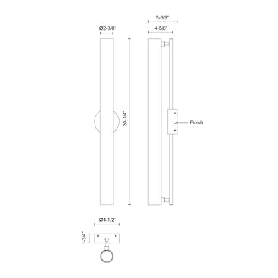 Gramercy 30-in Aluminum Wall Sconce