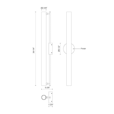 Gramercy 36-in Aluminum Wall Sconce