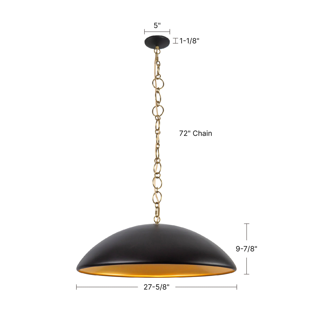 Grant 27-in Steel Pendant