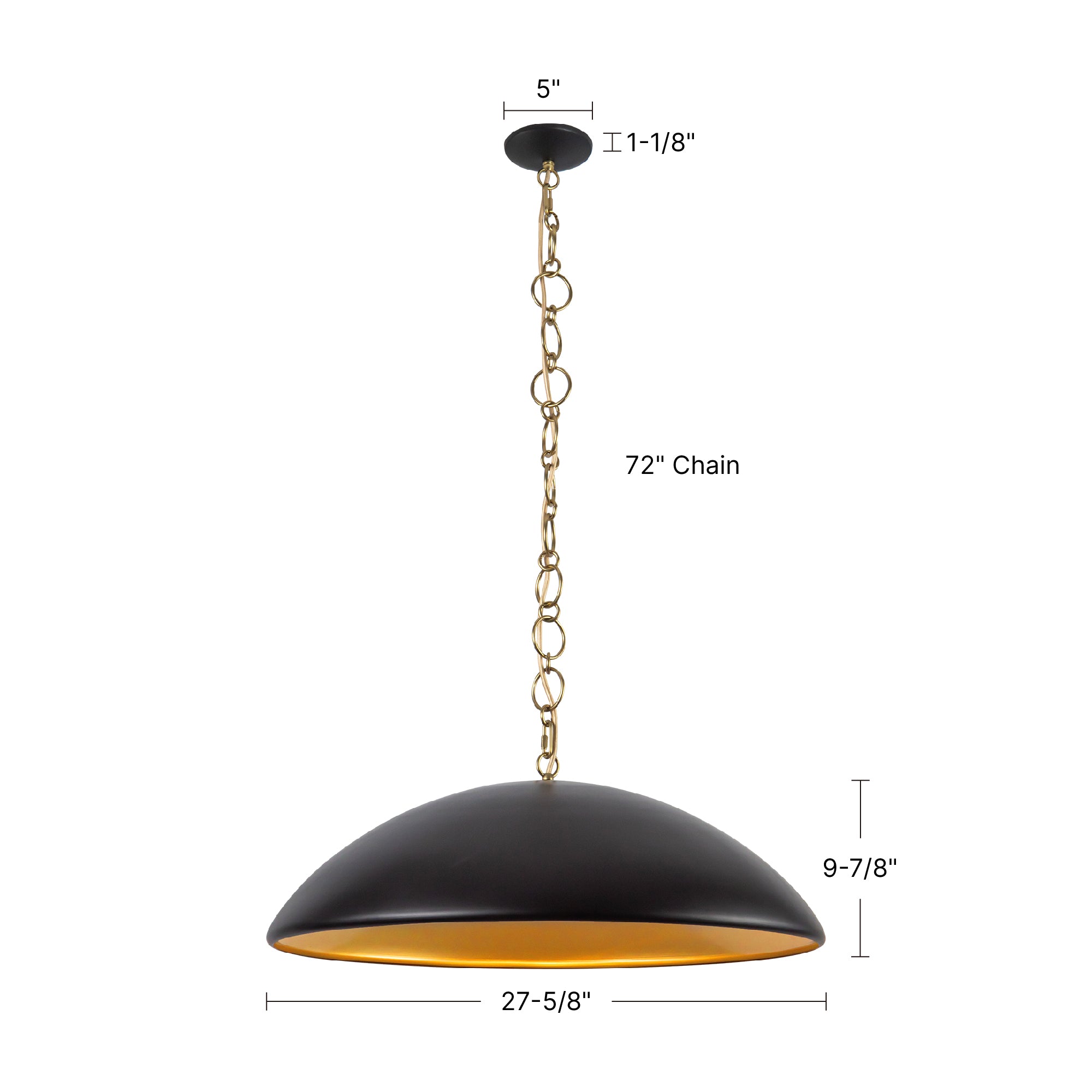 Grant 27-in Steel Pendant