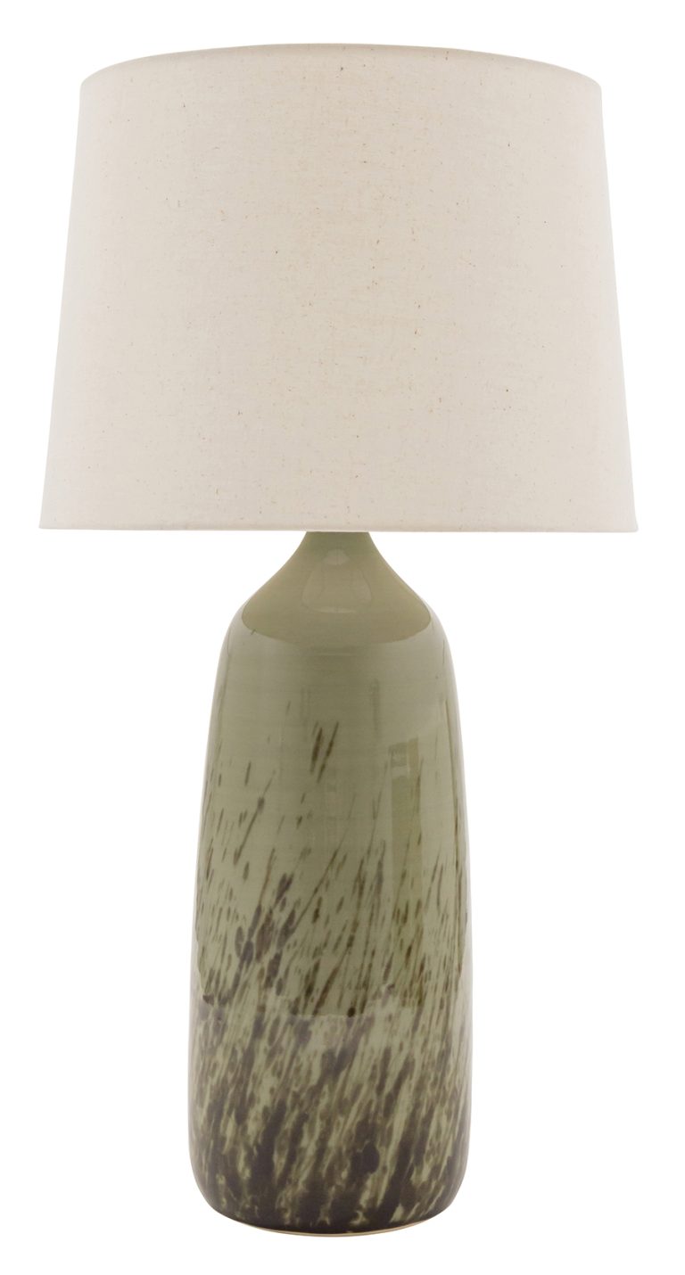 31-inch Scatchard Decorated Celadon Table Lamp