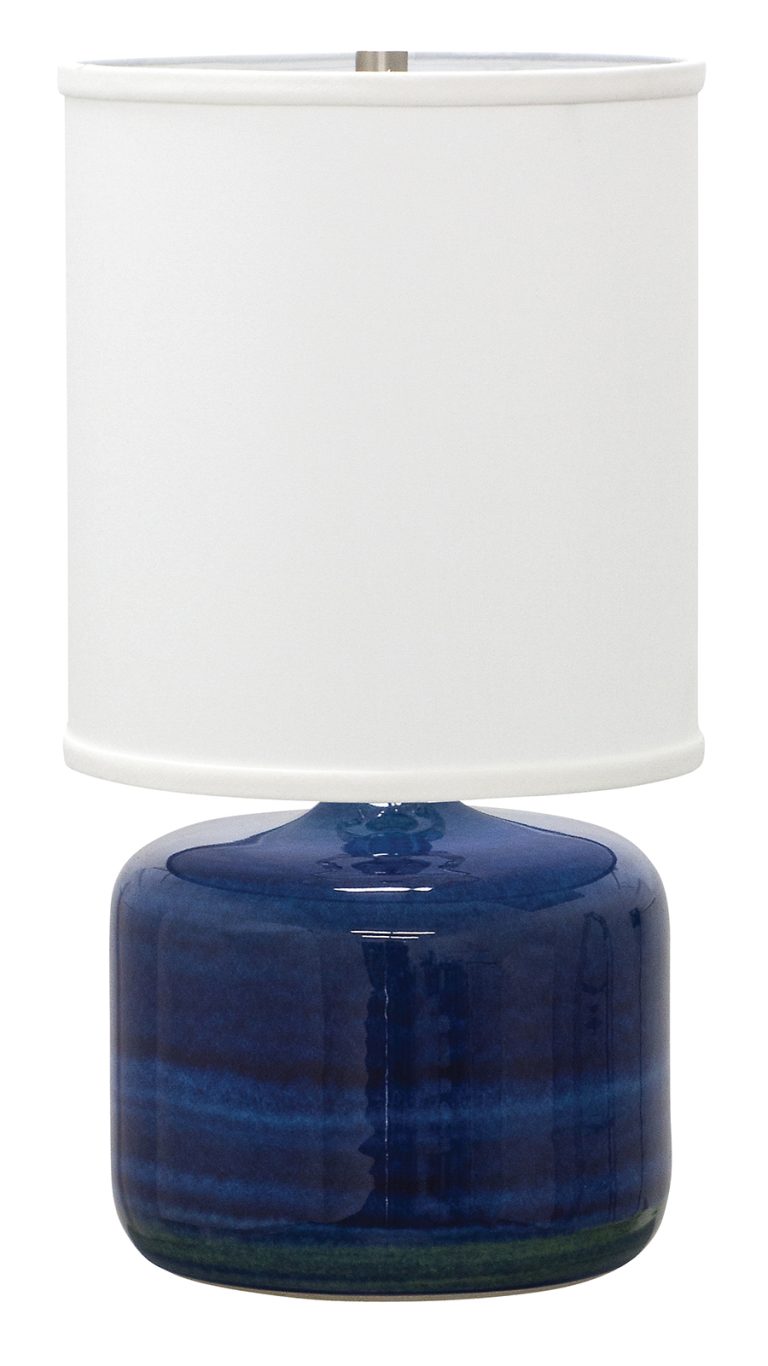 19.5-inch Scatchard Blue Gloss Table Lamp