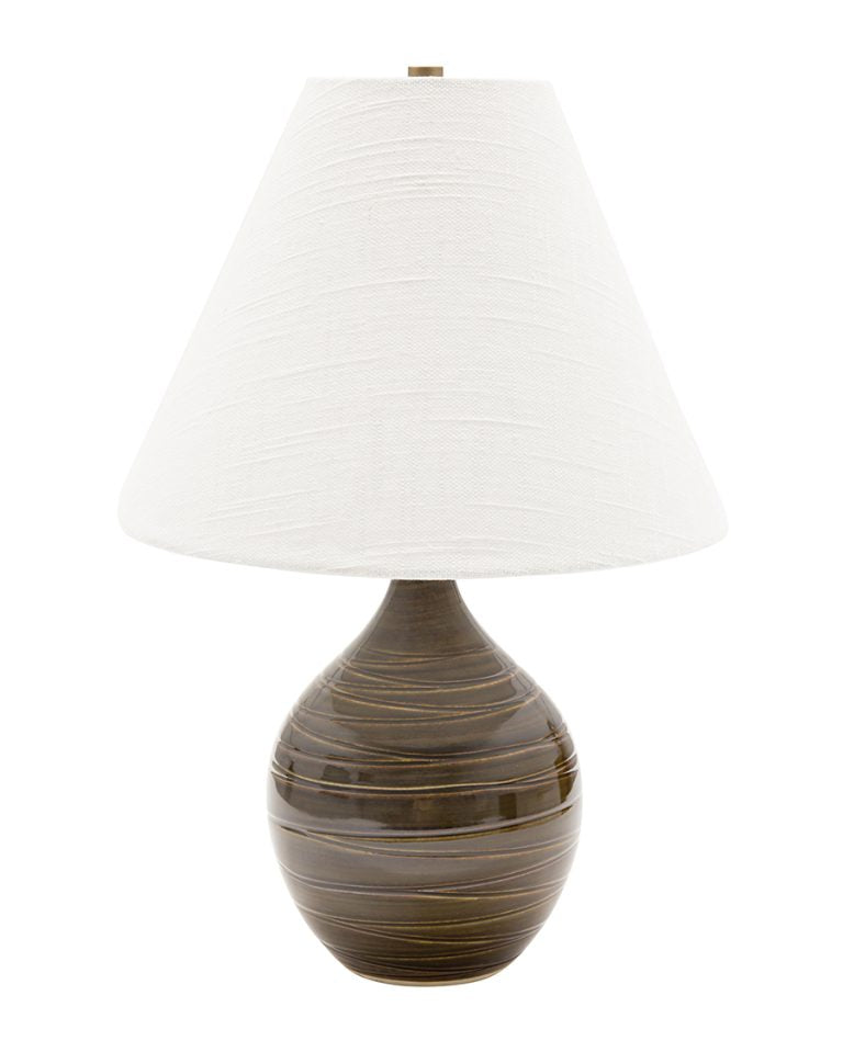 19-inch Scatchard Scored Brown Gloss Accent Table Lamp