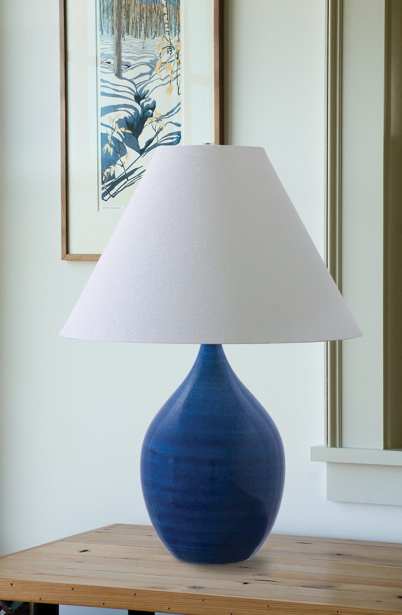 22.5-inch Scatchard Blue Gloss Switch on Socket Table Lamp