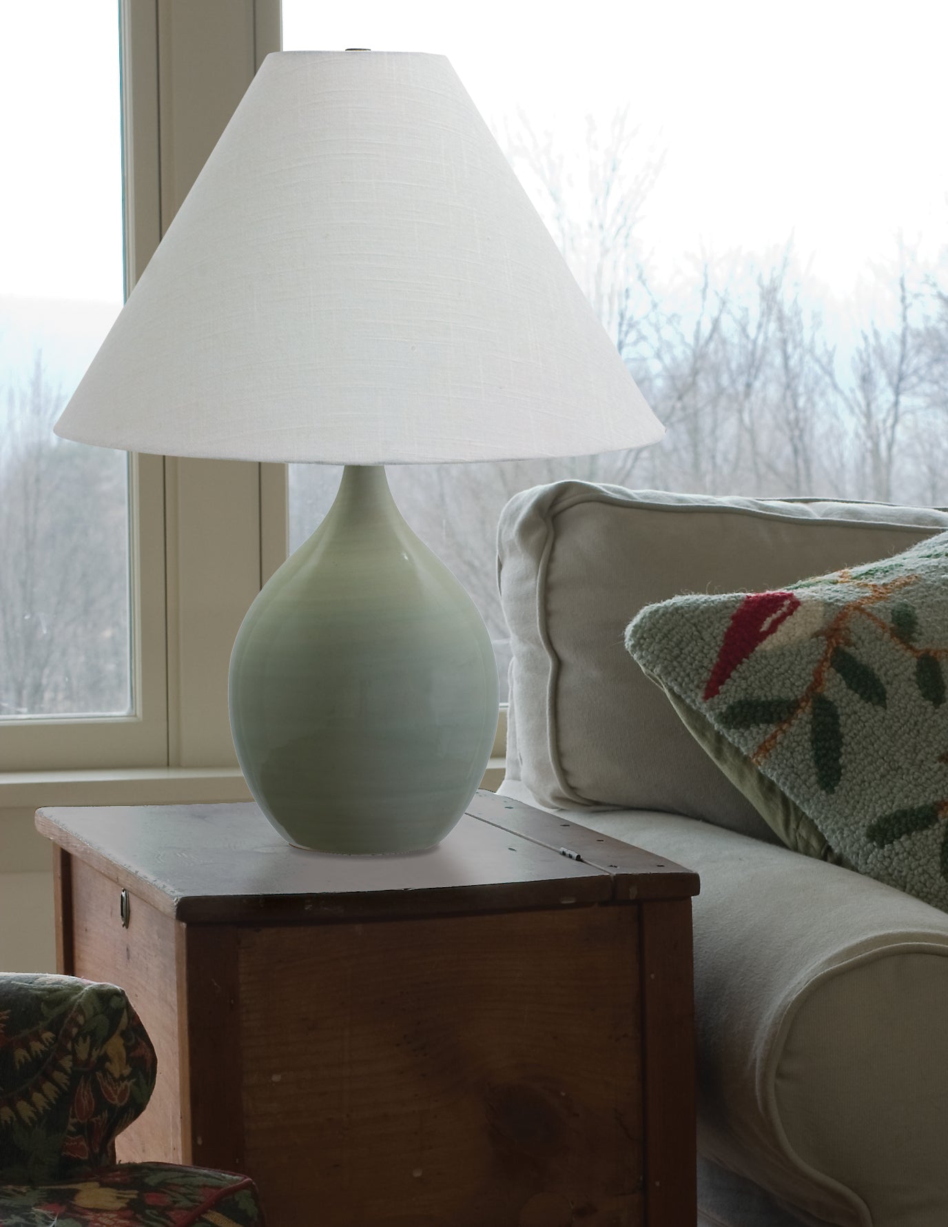 22.5-inch Scatchard Celadon Switch on Socket Table Lamp