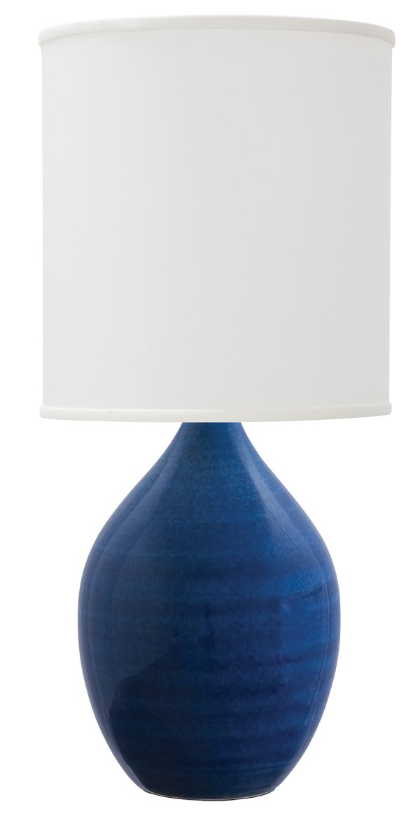 30-inch Scatchard Blue Gloss Table Lamp