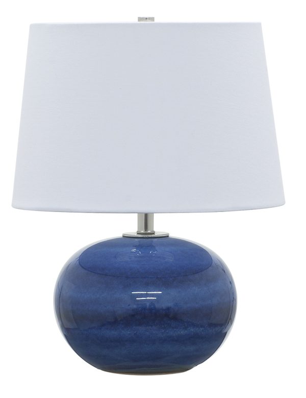 17-inch Scatchard Blue Gloss Table Lamp