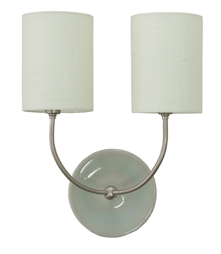 12.5-inch Scatchard Gray Gloss and Satin Nickel Wall Sconce