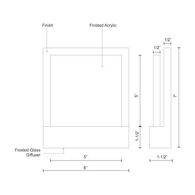 Guide 7-in Aluminum Polymeric Material Wall Sconce