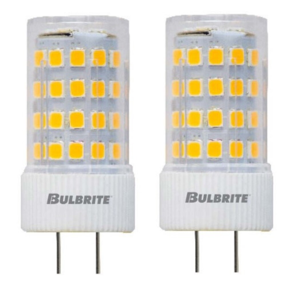 T7 5W Non-Dimmable LED Light Bulb with GY6.35 Base, 3000K, 550 Lumens, 12V, 2-Pack