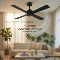 52 Inch DC Black Fan with Remote