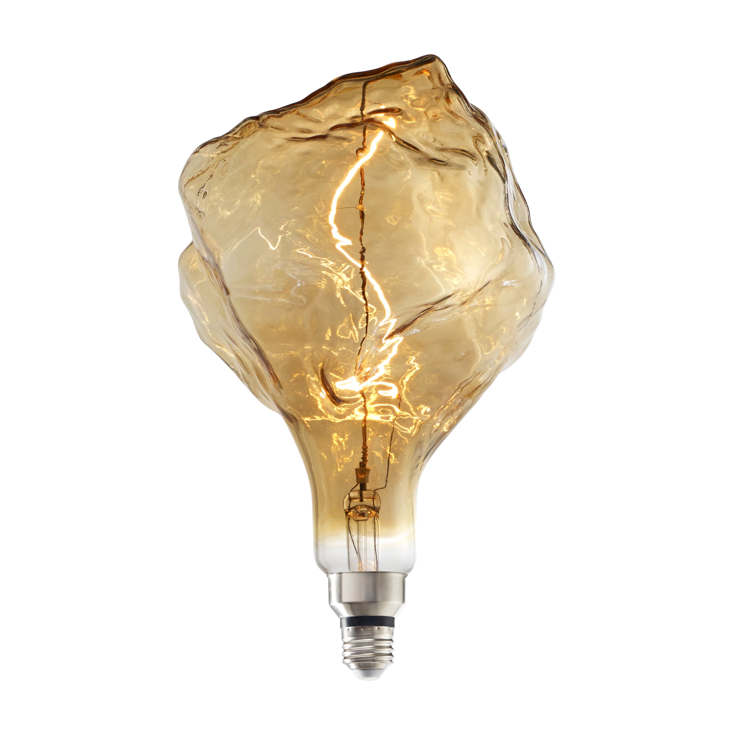Grands GLACIER 4W Dimmable Amber Filament LED Light Bulb with E26 Base, 2000K, 200 Lumens