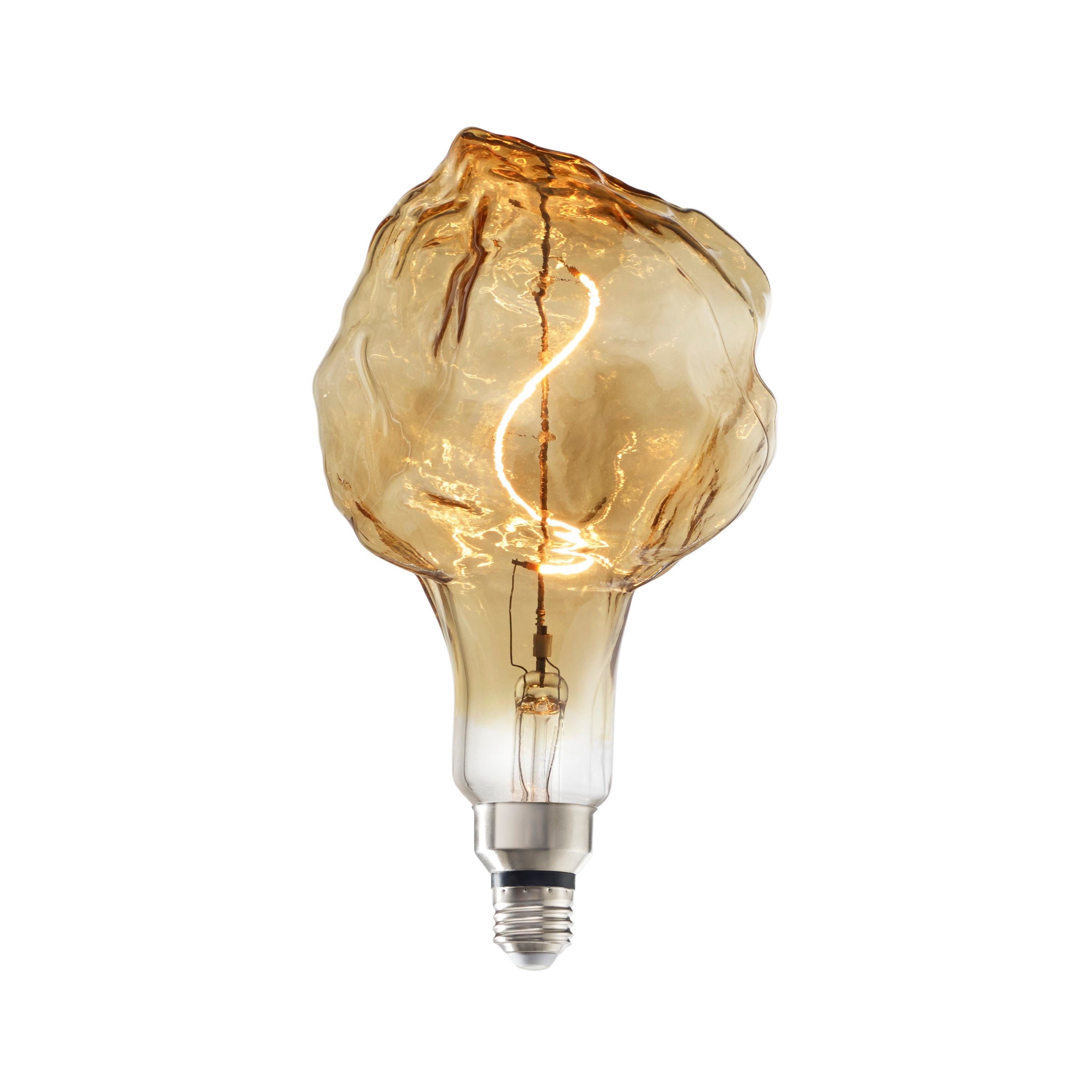 Grands ICEBERG 4W Dimmable Amber Filament LED Light Bulb with E26 Base, 2000K, 180 Lumens