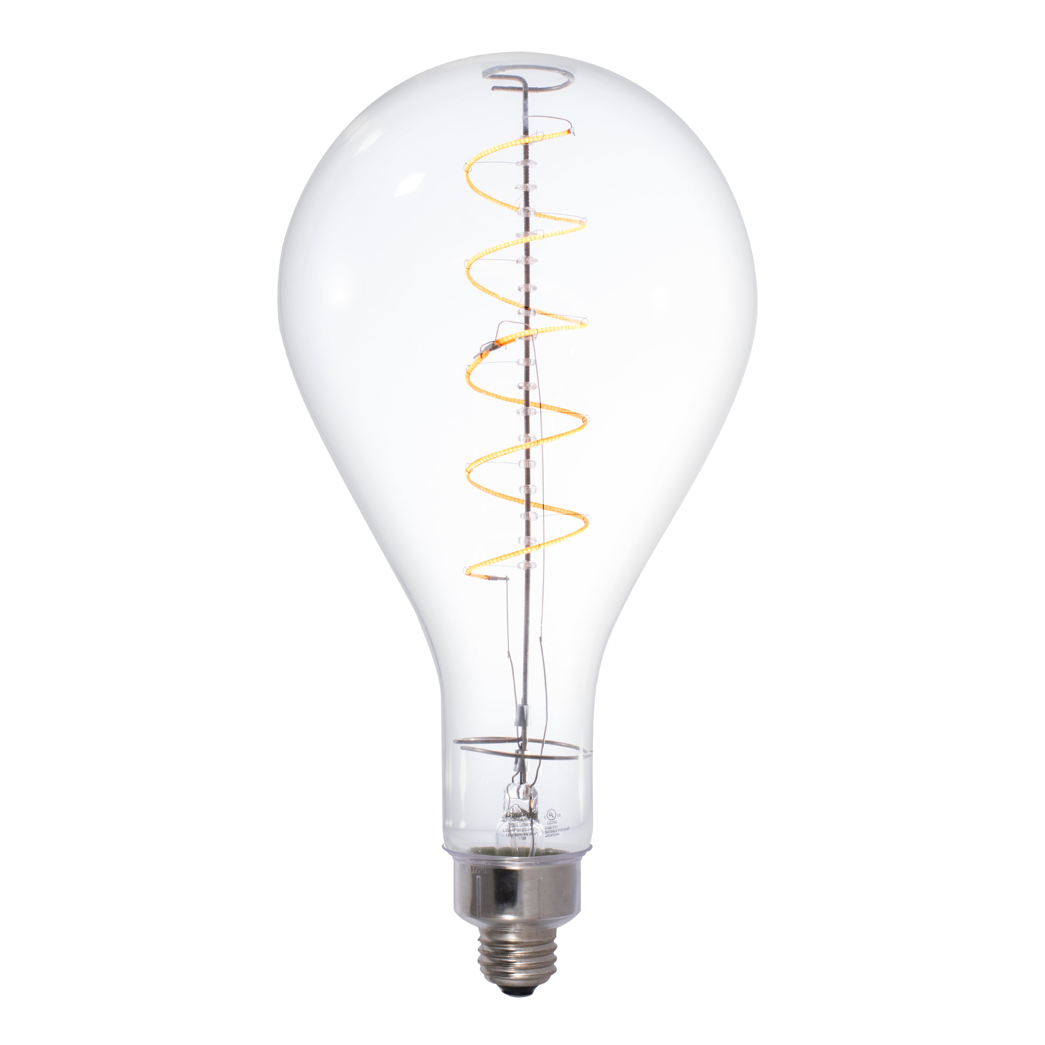 Grands PS52 4W Dimmable Clear Filament LED Light Bulb with E26 Base, 2200K, 190 Lumens