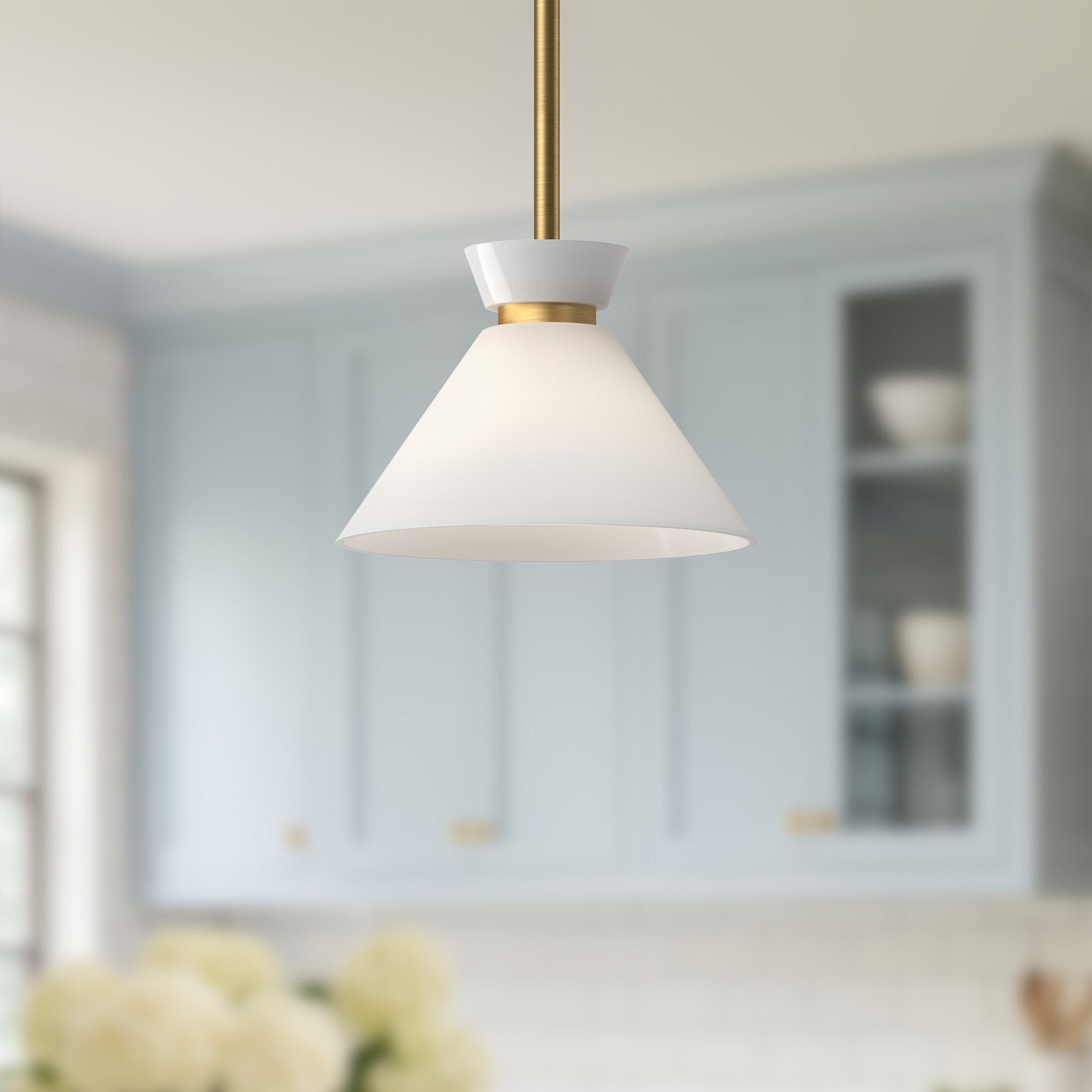 Halston 8-in Steel Pendant