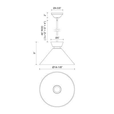 Halston 14-in Steel Pendant