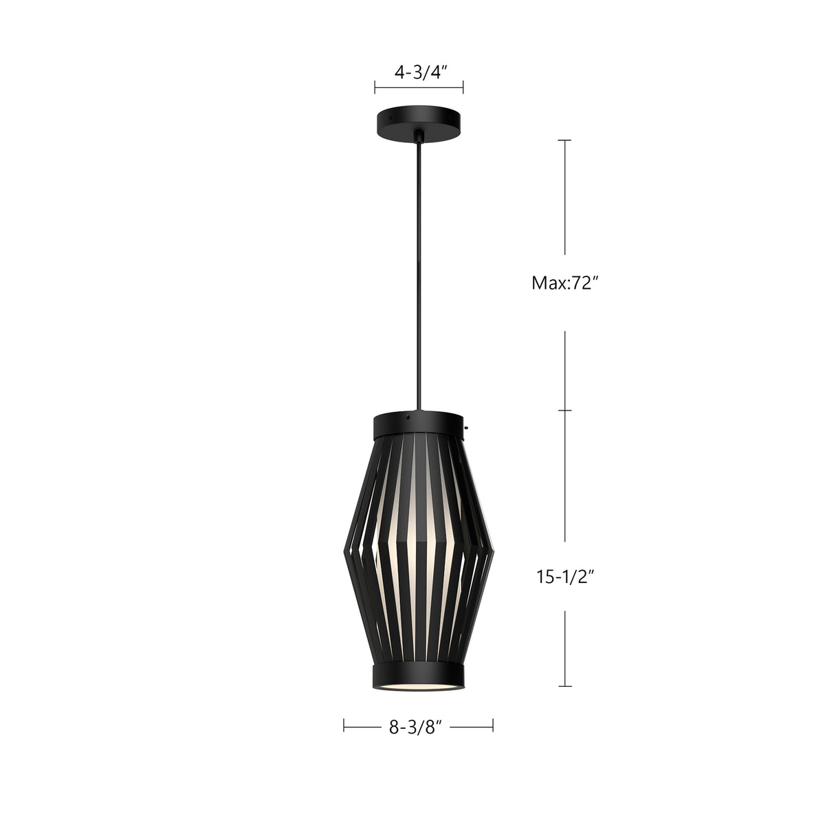 Hana 9-in Steel Pendant