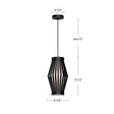 Hana 9-in Steel Pendant