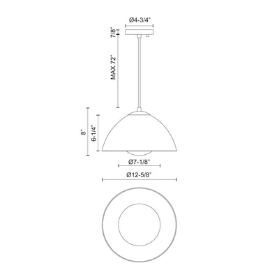Haven 12-in Steel Pendant