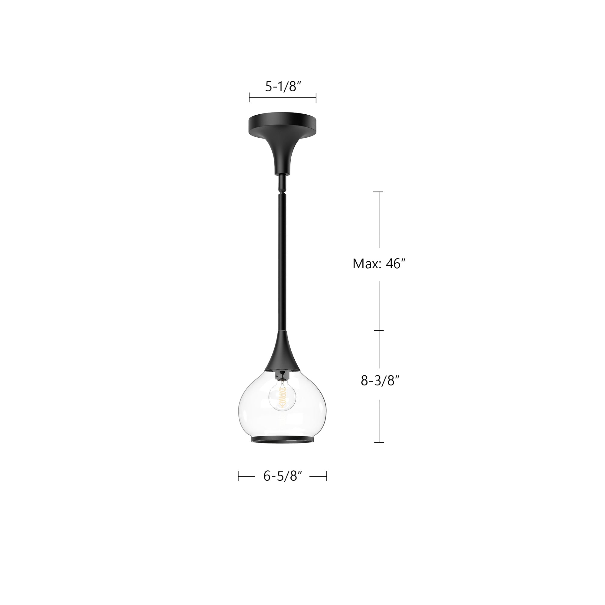Hazel 6-in Steel Pendant