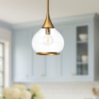 Hazel 10-in Steel Pendant