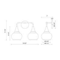 Hazel 17-in Steel Vanity Light