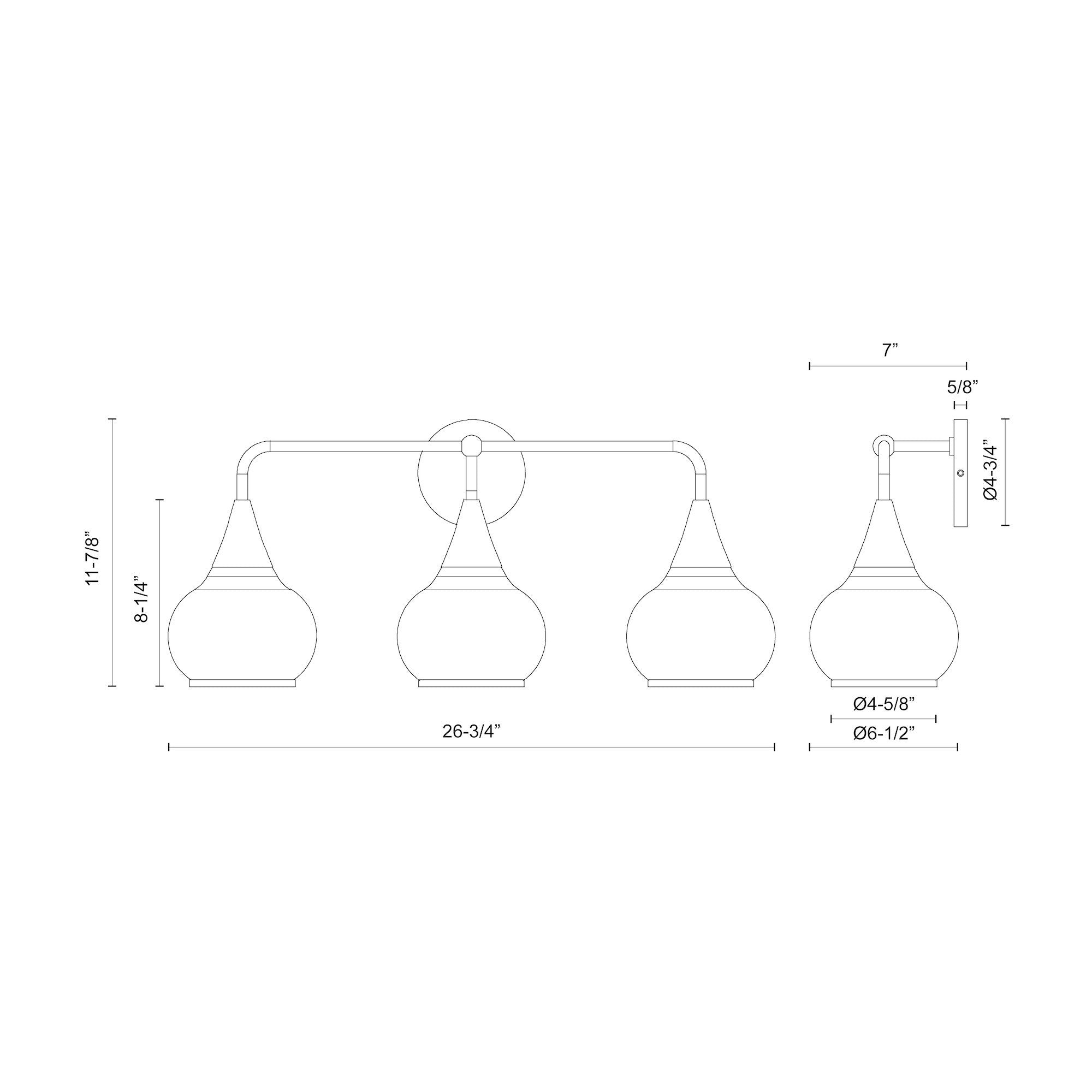 Hazel 26-in Steel Vanity Light