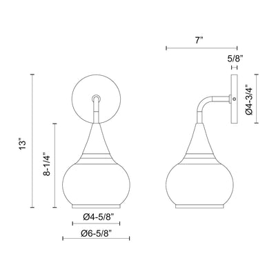 Hazel 6-in Steel Vanity Light