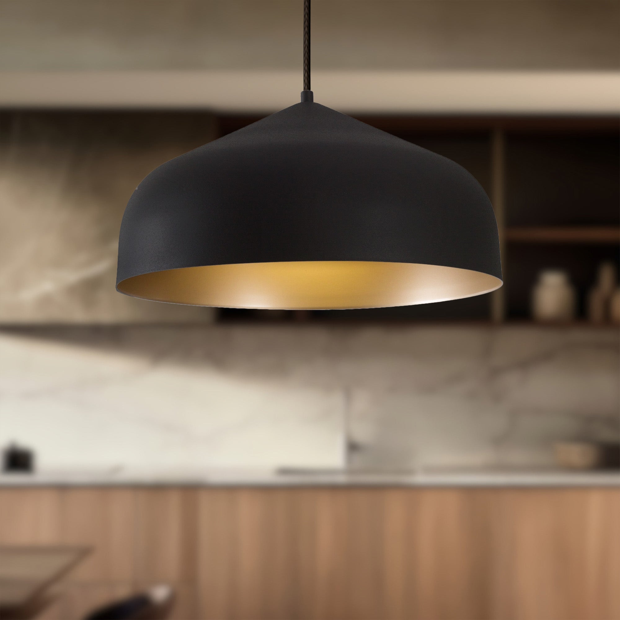 Helena 17-in Spun Aluminum Shade LED Pendant