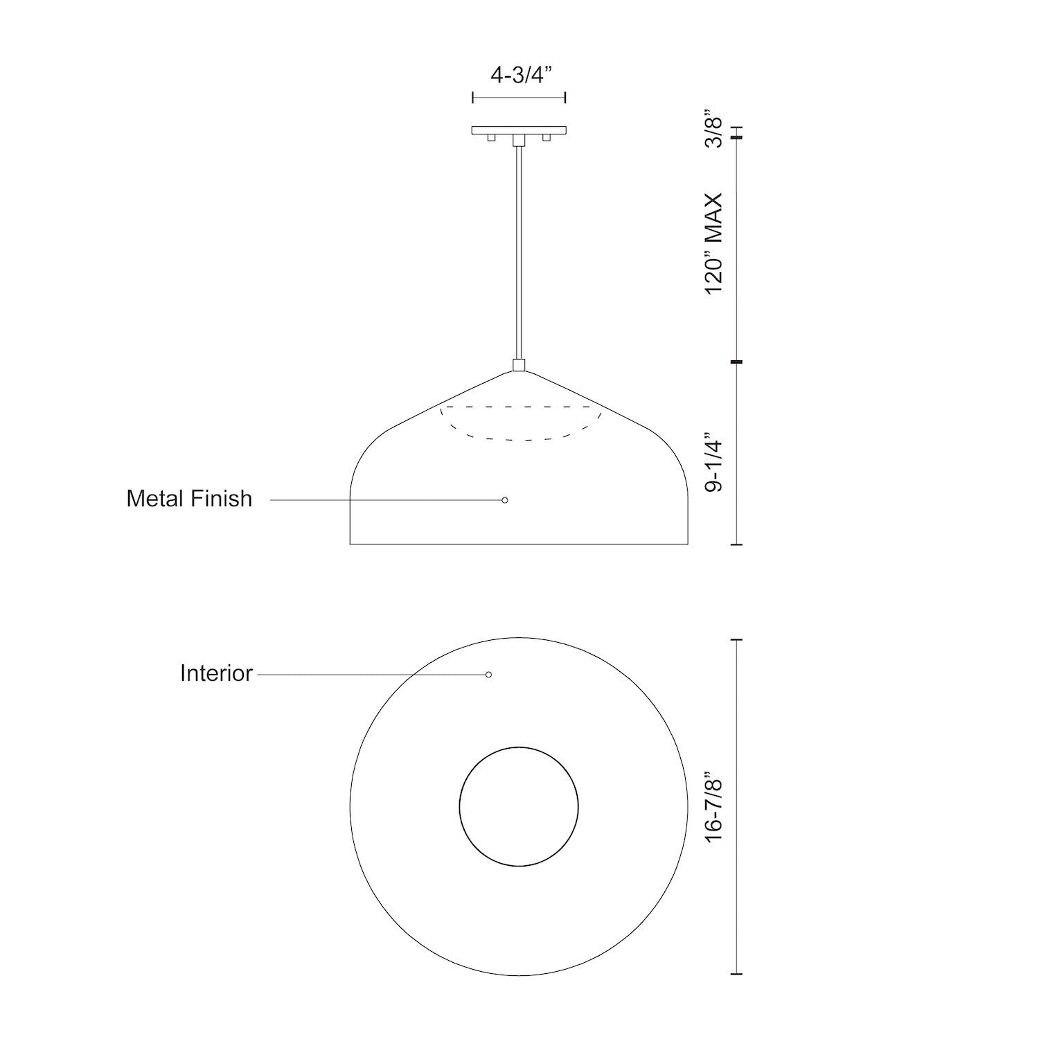 Helena 17-in Spun Aluminum Shade LED Pendant